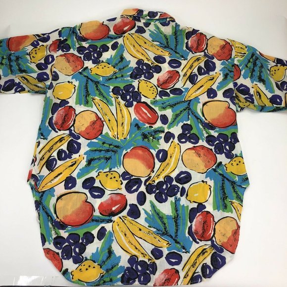 Ms Russ All Over Fruit Print Womens Button Up - Picture 2 of 5